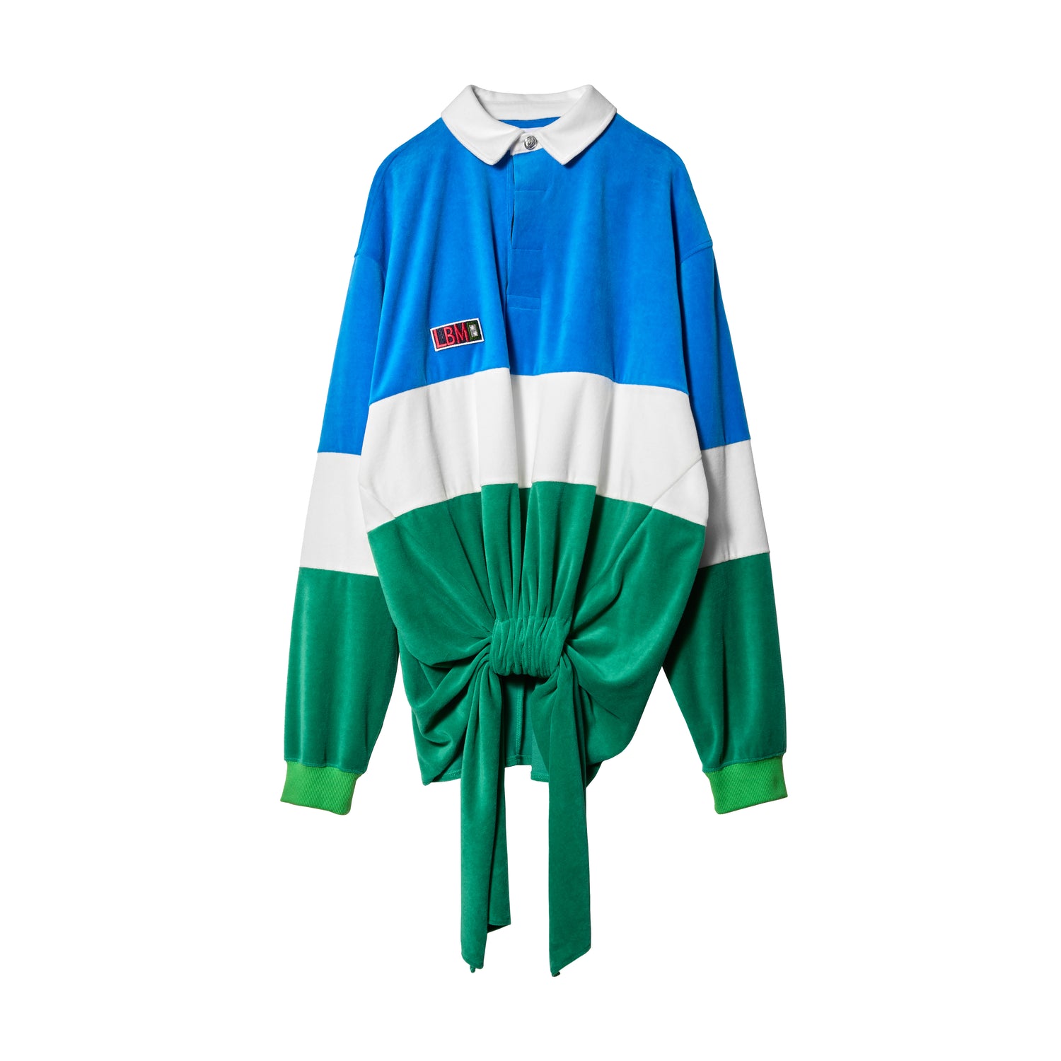 RIBBON POLO SHIRT / BLUE&GREEN