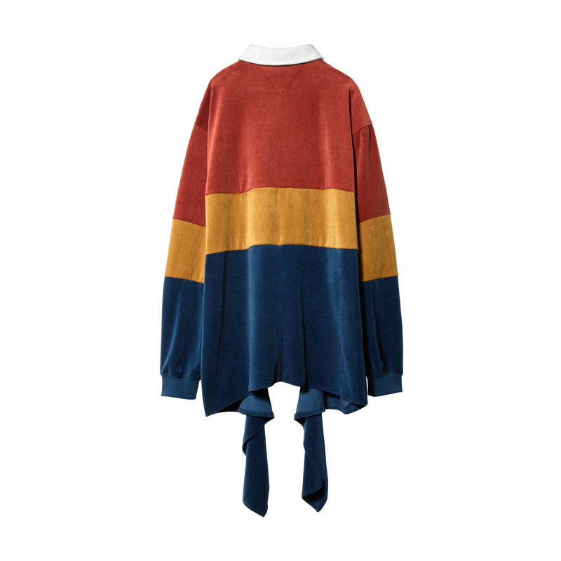 RIBBON POLO SHIRT / NAVY BORDEAUX