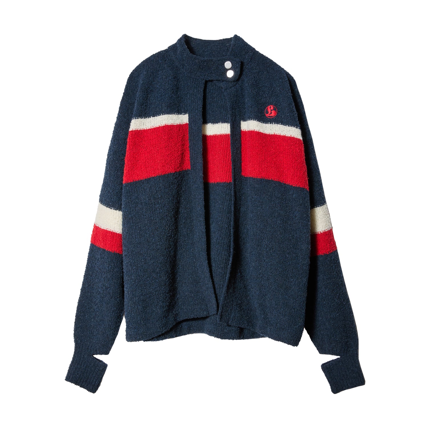 KNIT RACING CARDIGAN / NAVY