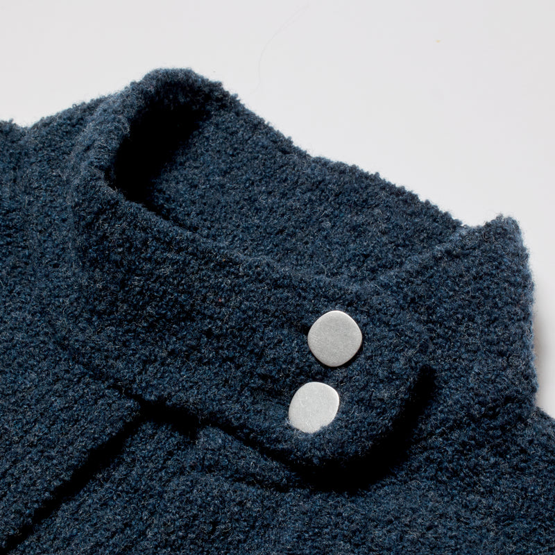 KNIT RACING CARDIGAN / NAVY
