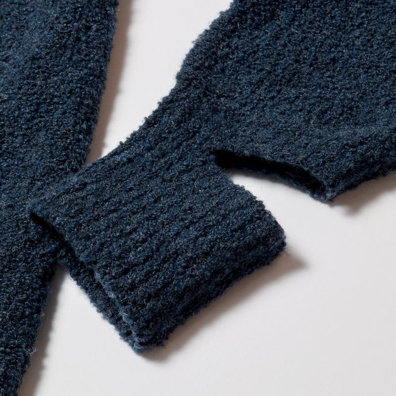 KNIT RACING CARDIGAN / NAVY