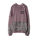 KNIT FUR BOTTLENECK PULLOVER / PURPLE