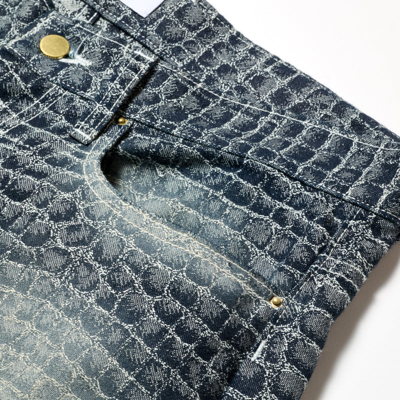DENIM PANTS/ TEETH JACQUARD PATTERN