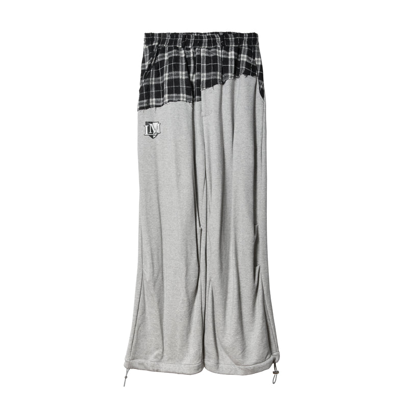 CHECK SHIRT MEET SWEAT PANTS / GRAY