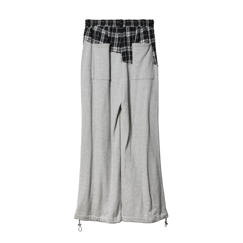 CHECK SHIRT MEET SWEAT PANTS / GRAY