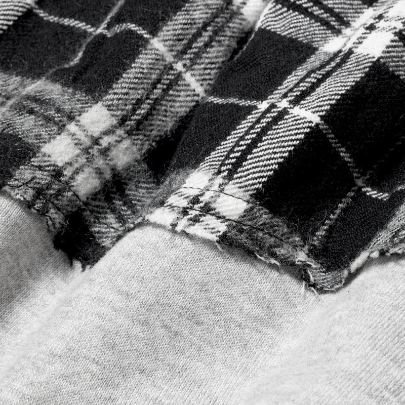 CHECK SHIRT MEET SWEAT PANTS / GRAY