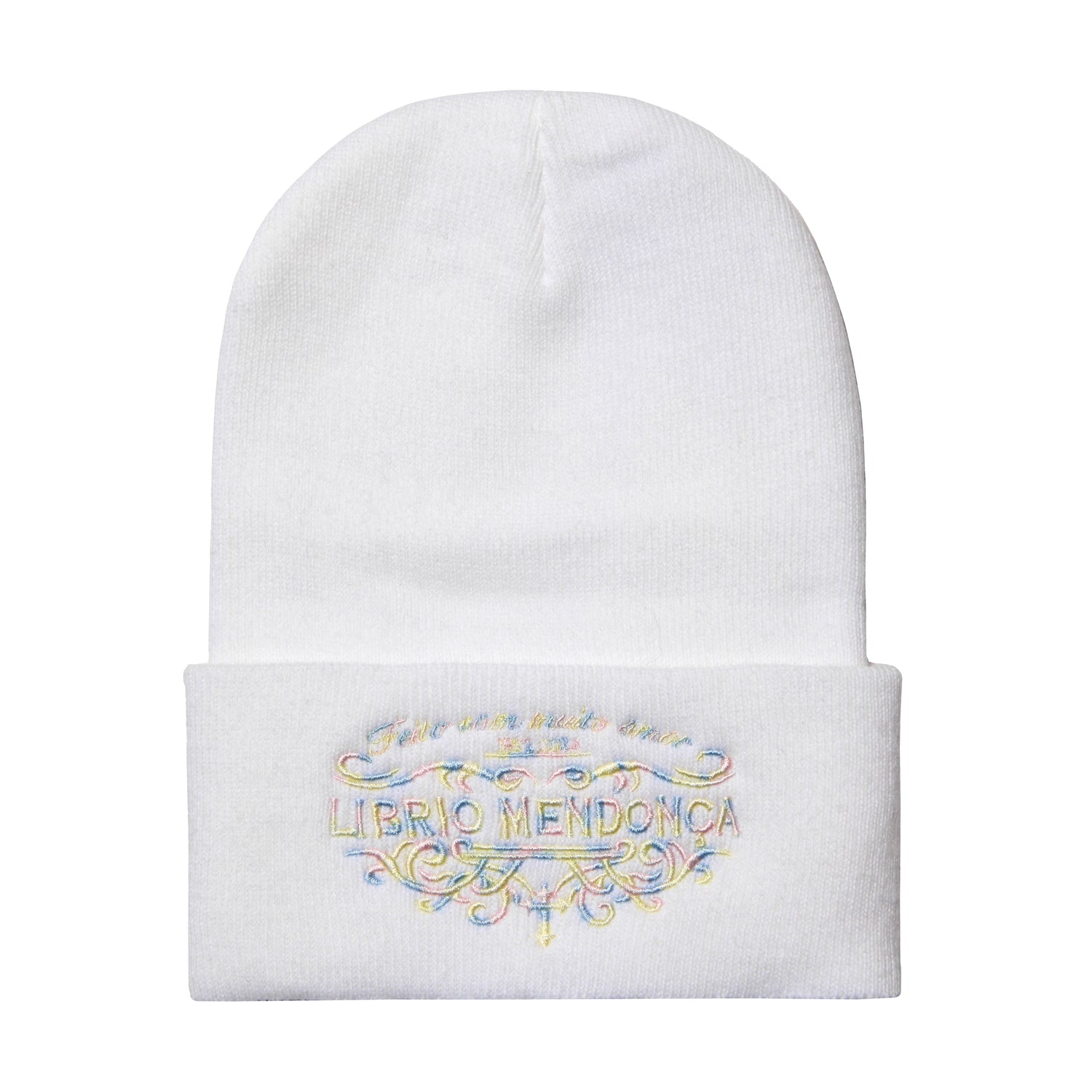 EMBROIDERY BEANIE / WHITE