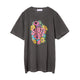 FLOWER PRINTED TEE / BLACK