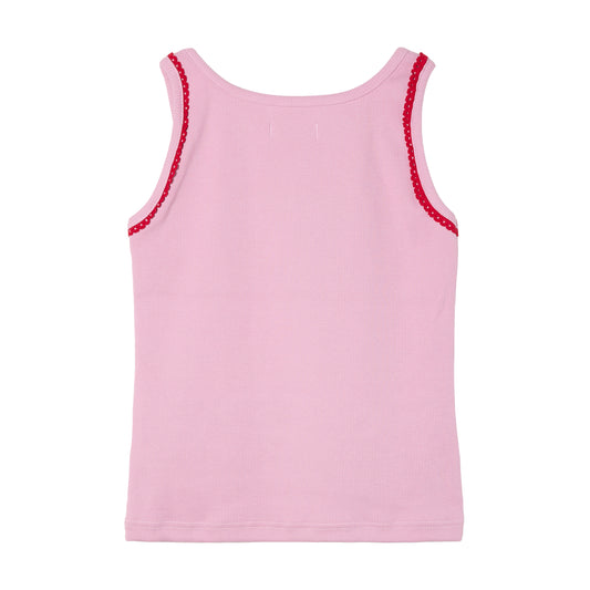 RIB FITTED TANK TOP / PINK