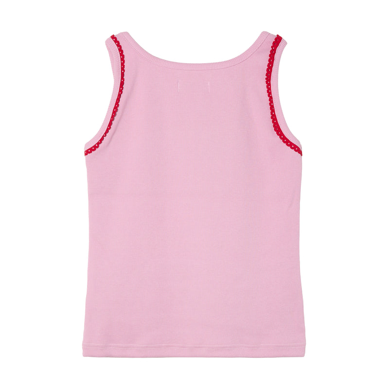 RIB FITTED TANK TOP / PINK