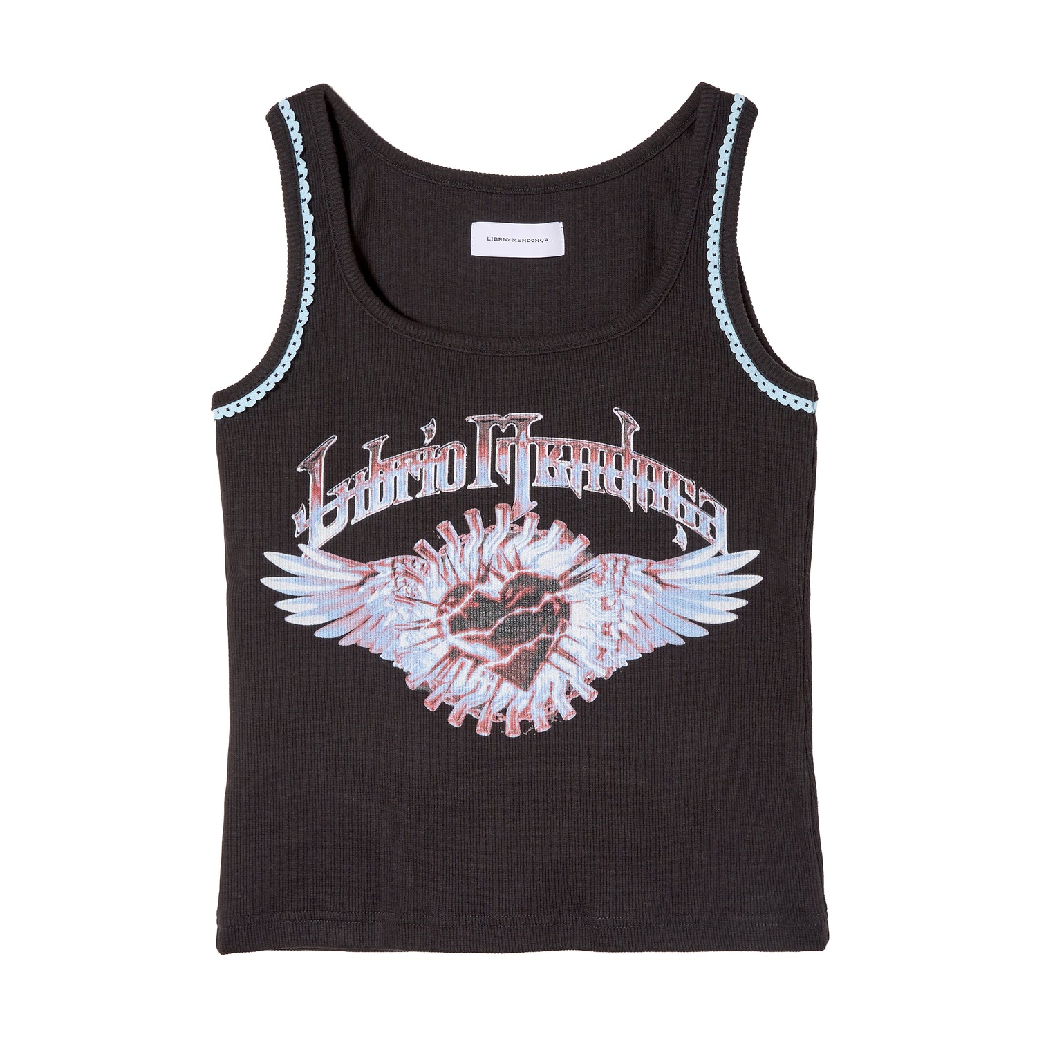 RIB FITTED TANK TOP / BLACK