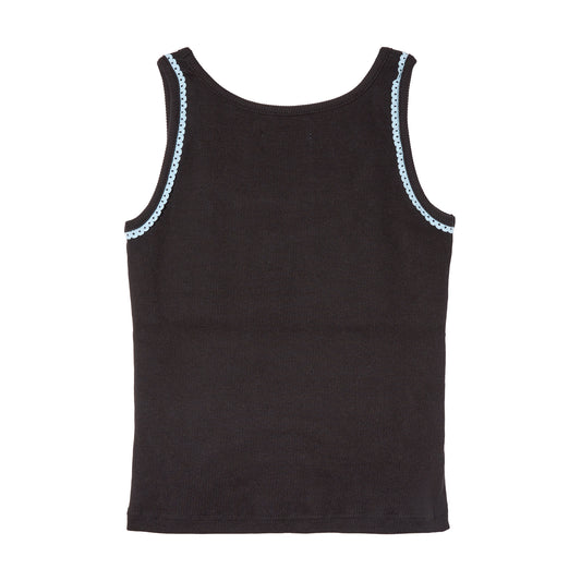 RIB FITTED TANK TOP / BLACK
