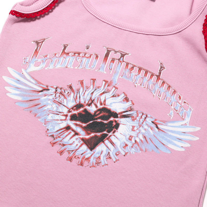 RIB FITTED TANK TOP / PINK