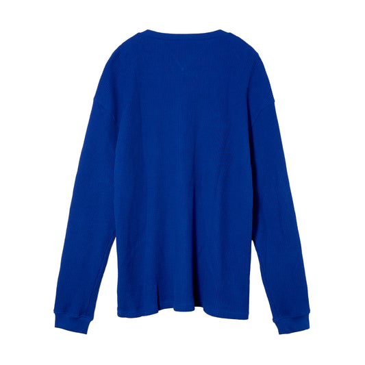 HENRY NECK WAFFLE TOP / BLUE