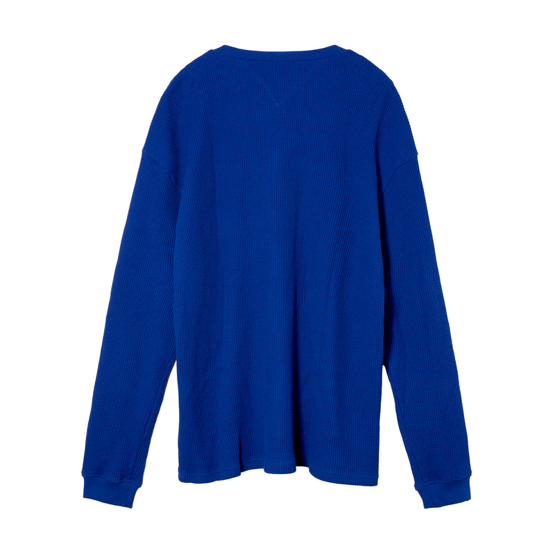 HENRY NECK WAFFLE TOP / BLUE