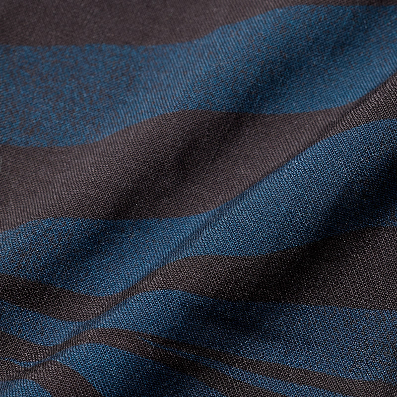 WAVE TIGER OPENCOLLOR RAYON SHIRT / BLUE