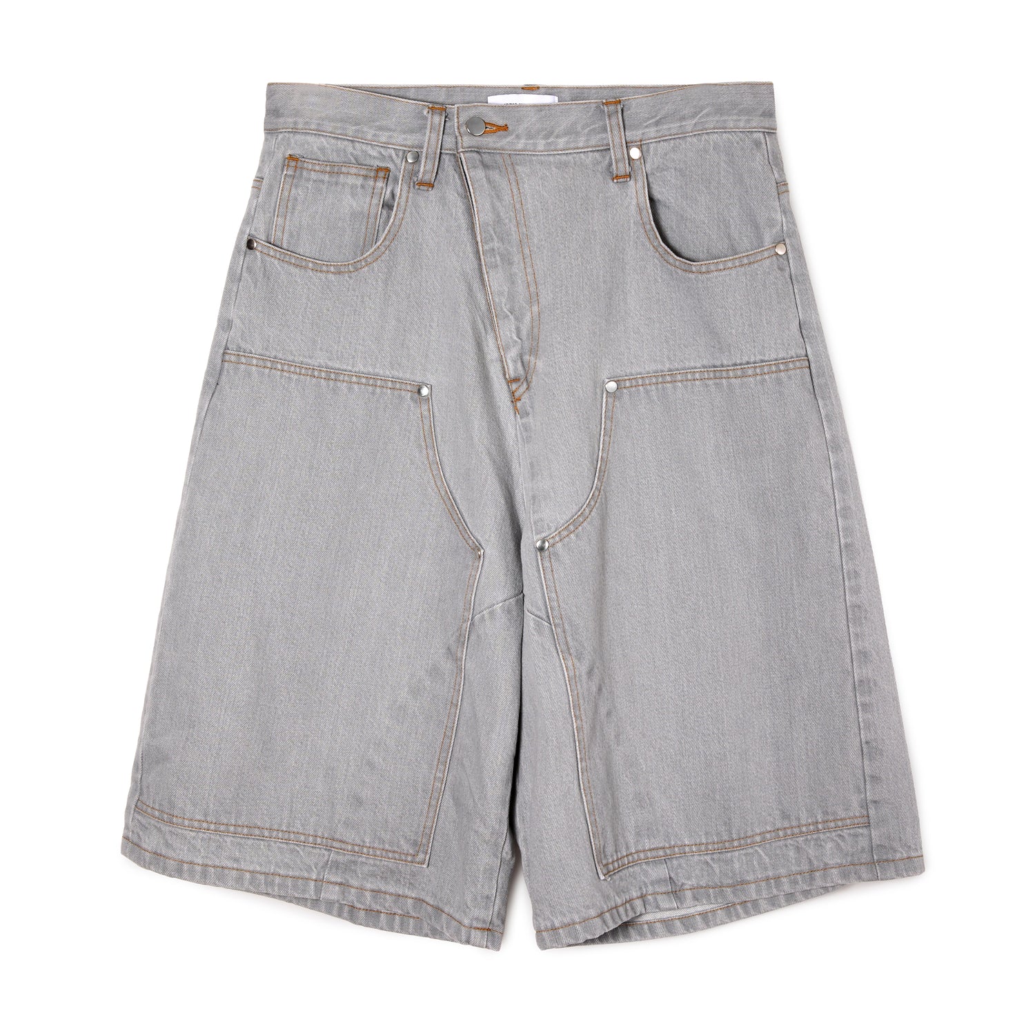 DOUBLE KNEES HALF PANTS / GRAY