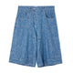 DOUBLE KNEES HALF PANTS / BLUE
