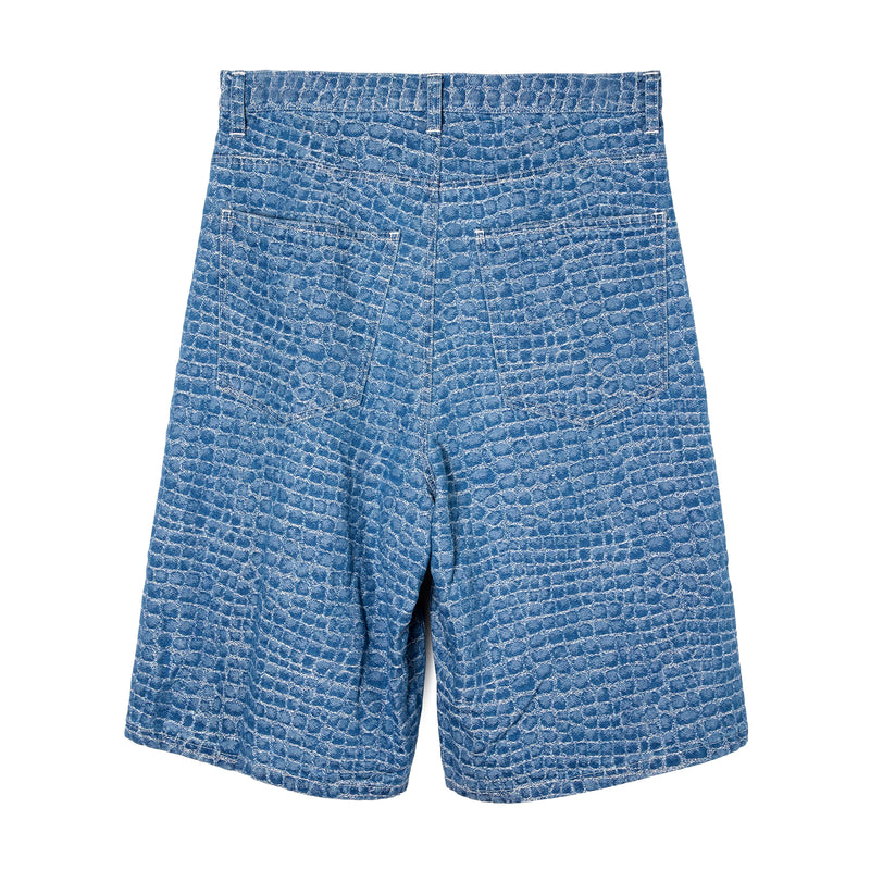 DOUBLE KNEES HALF PANTS / BLUE