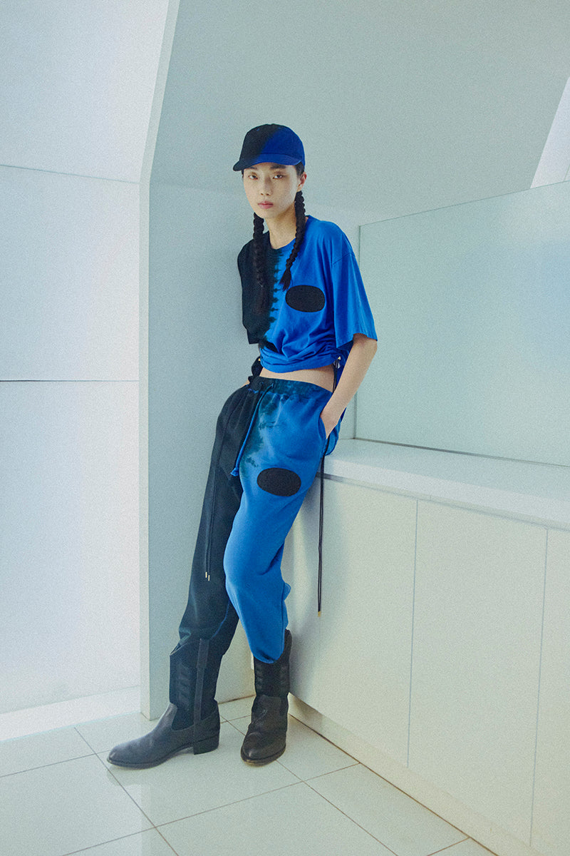 BLACK DYED "LM"CAP / BLUE