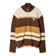 KNIT ZIPUP RIB TOP / BROWN