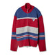 KNIT ZIPUP RIB TOP / RED